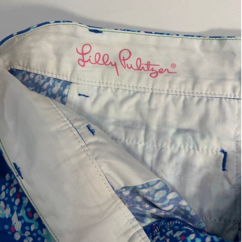 Lilly Pulitzer Chipper Shorts Size 4 Blue Coral Starfish Coastal Print Reef - Picture 6 of 13